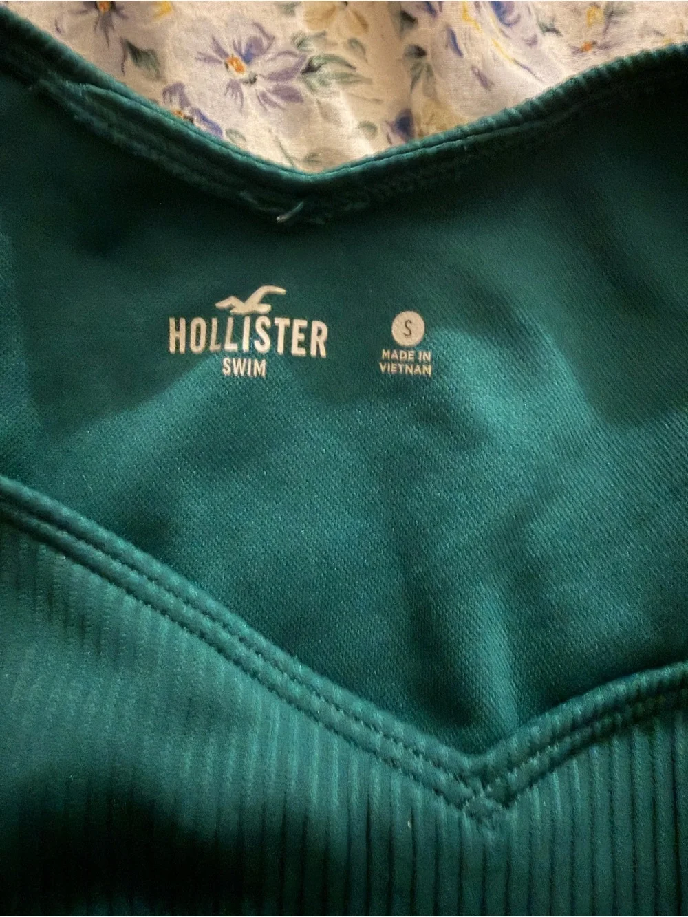 Hollister Deep Teal Ribbed Underwire Bikini Set